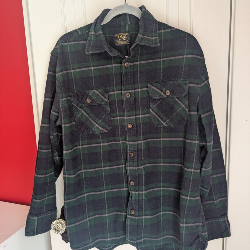 Jachs Green and Black Plaid Men's Shirt